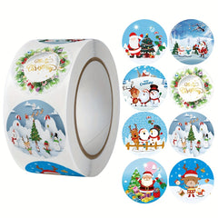 500pcs Christmas Gift Stickers 2.54 Cm Cartoon Theme Praise Reward Label Box Set