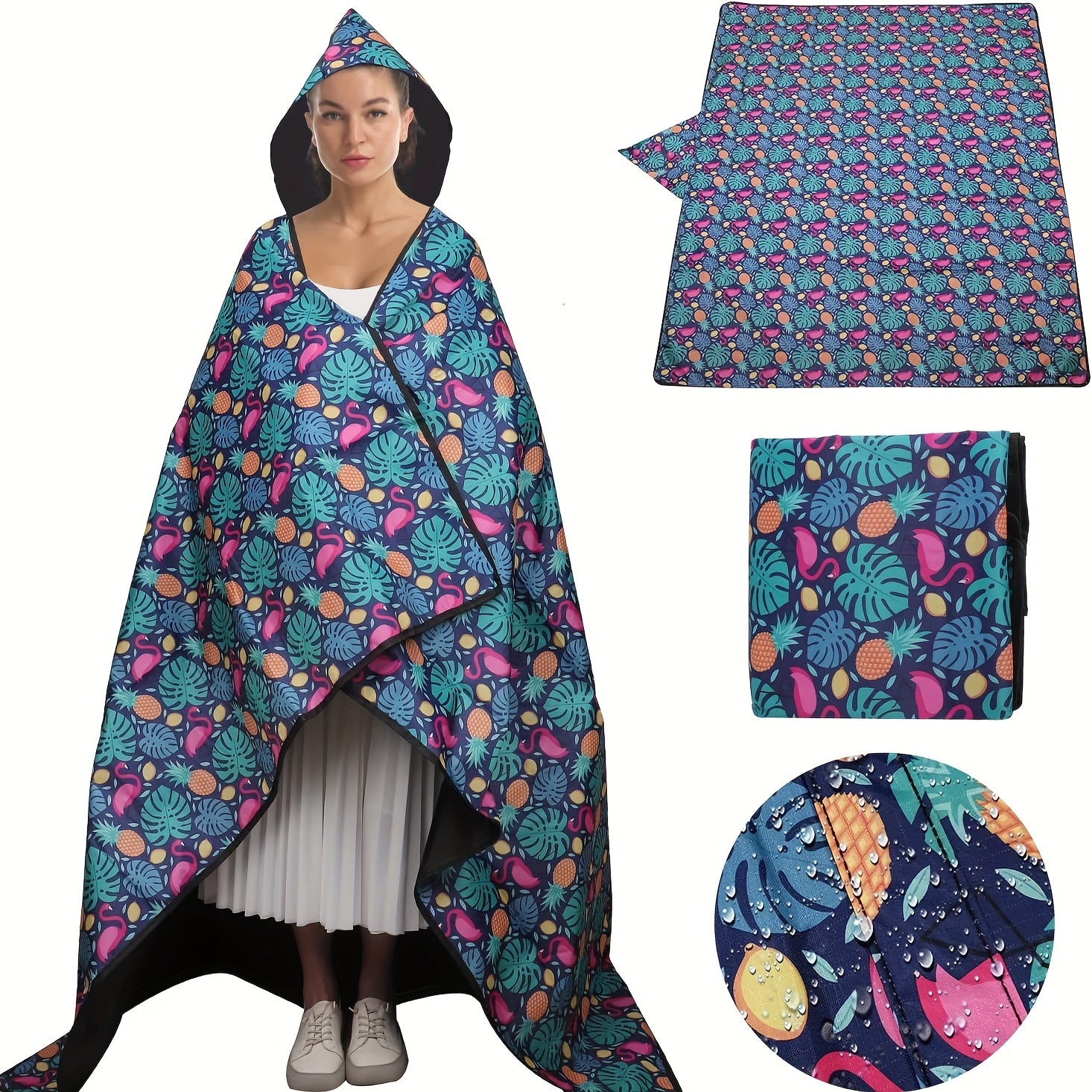 Large Sandfree Beach Blanket Waterproof Mat For 4-6 Adults