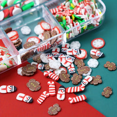 Christmas Clay Slices Resin Mold Filler Snowman Gingerbread Snowflake Shaker Jew