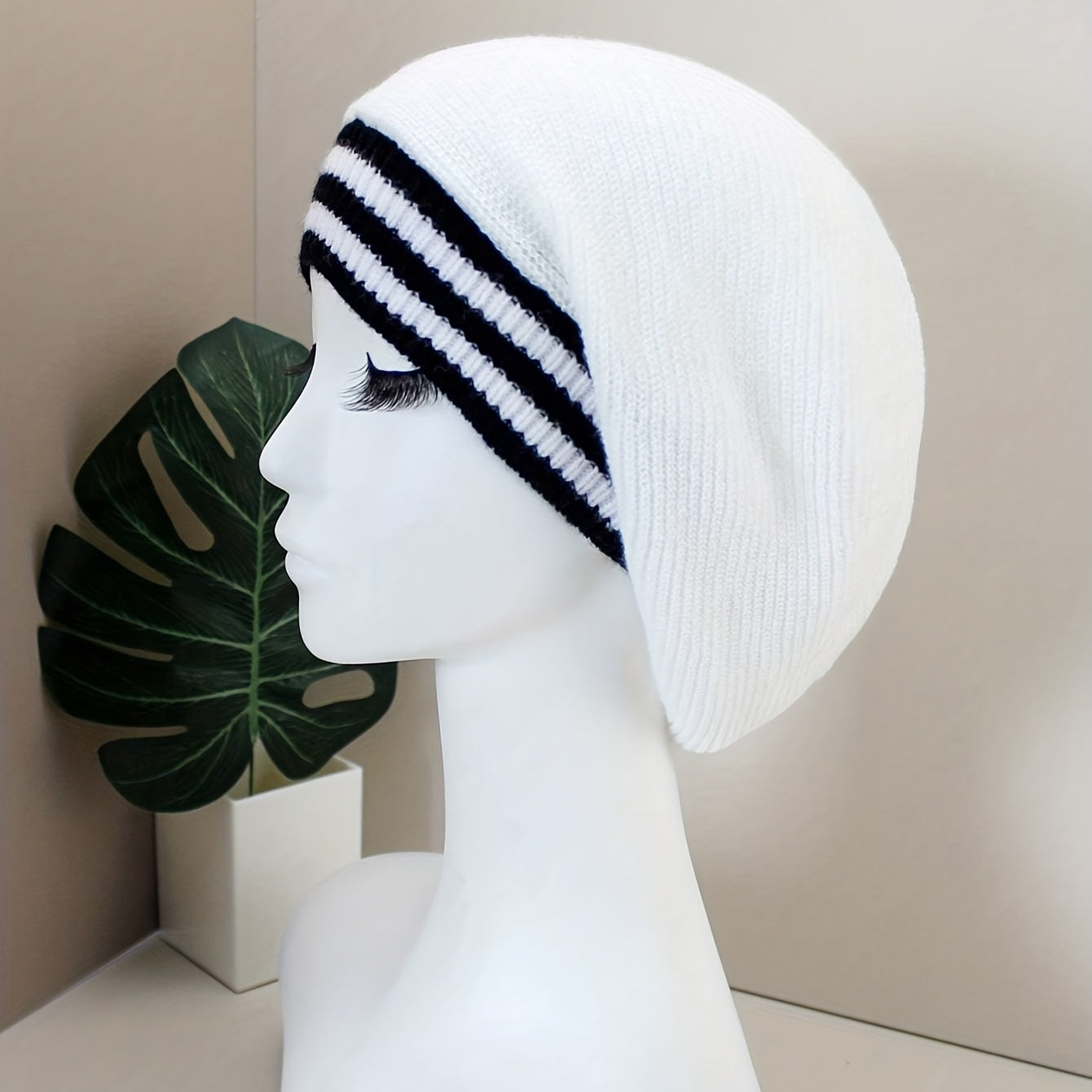 Slouchy Knitted Beret Breathable Beanie Windproof Warm Knit Hats Women