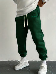 Crocodile Print Drawstring Sweatpants Loose Fit Men's Casual Joggers