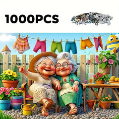 1000pcs Happy Grandma Theme Frameless Paper Puzzle Set