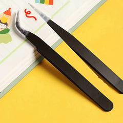 2pcs Precision Tweezers Stainless Steel Straight Tip Tweezers
