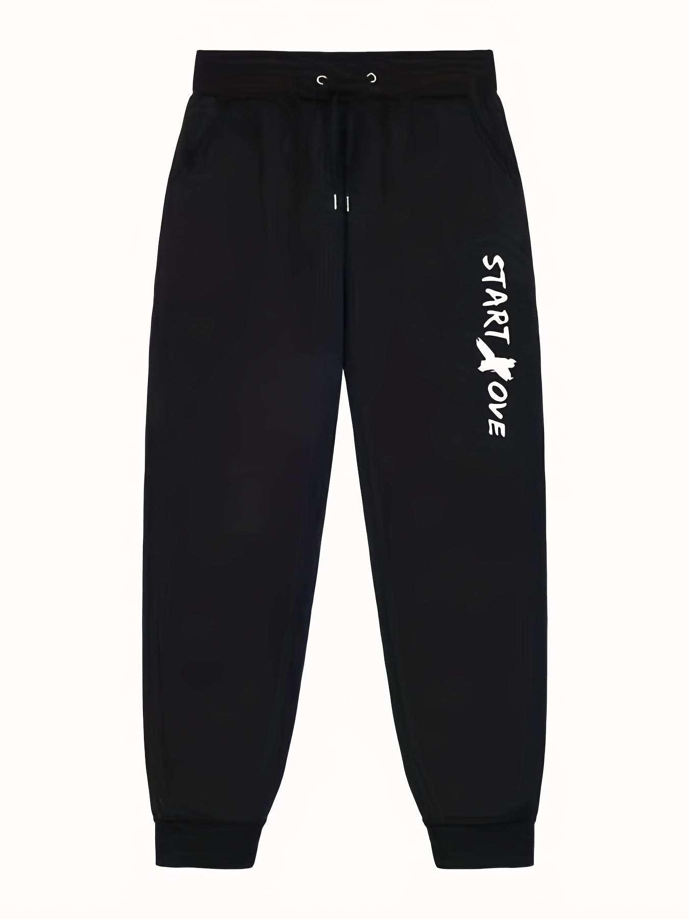 Men's Letter Print Joggers - Casual Stretch Waist Sweatpants