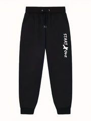 Men's Letter Print Joggers - Casual Stretch Waist Sweatpants