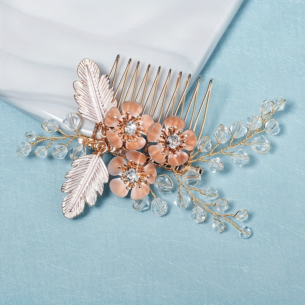 Bridal Crystal Flower Hair Comb Set