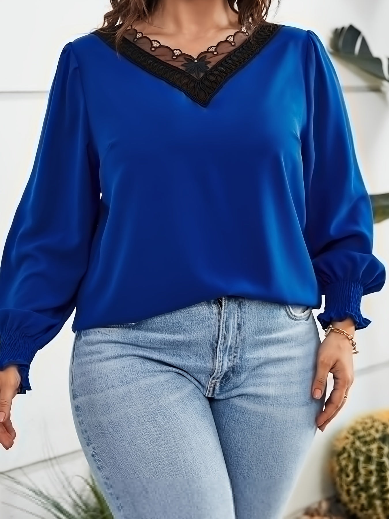 Casual Blouse V Neck Top