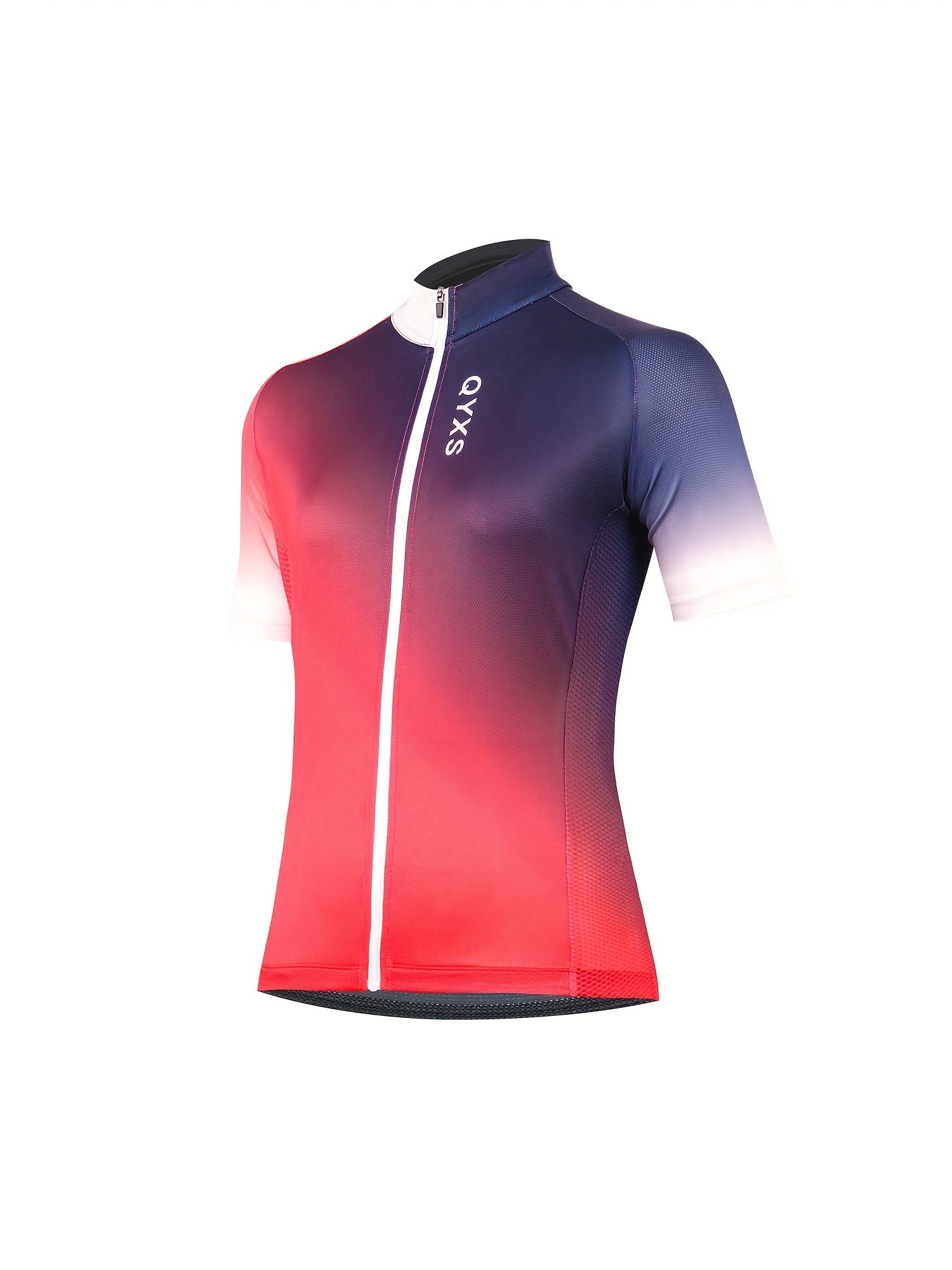 Ombre Letter Print Full Zip Cycling Jersey Women's Activewear