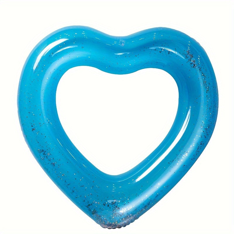 Glitter Love Heart Inflatable Swim Ring Toy