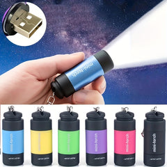 USB Rechargeable Mini Flashlight for Camping & Keychain Light