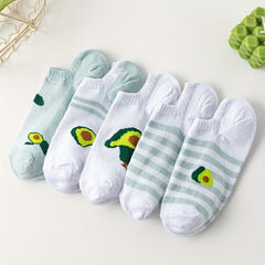 Avocado Print Socks & Lightweight Low Cut Ankle Socks Women's Stockings