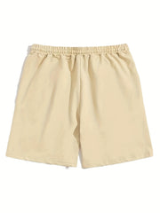 Men's Letter Print Drawstring Shorts for Summer