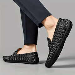 Men's Casual Wave Striped Loafer Shoes Anti Skid Walking Shoes