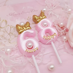 Bowknot Birthday Number Candle Princess 0 9 Number Candles Cake Decor