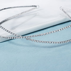 Double Row Cross Rhinestone Headband for Bridal Party Wedding
