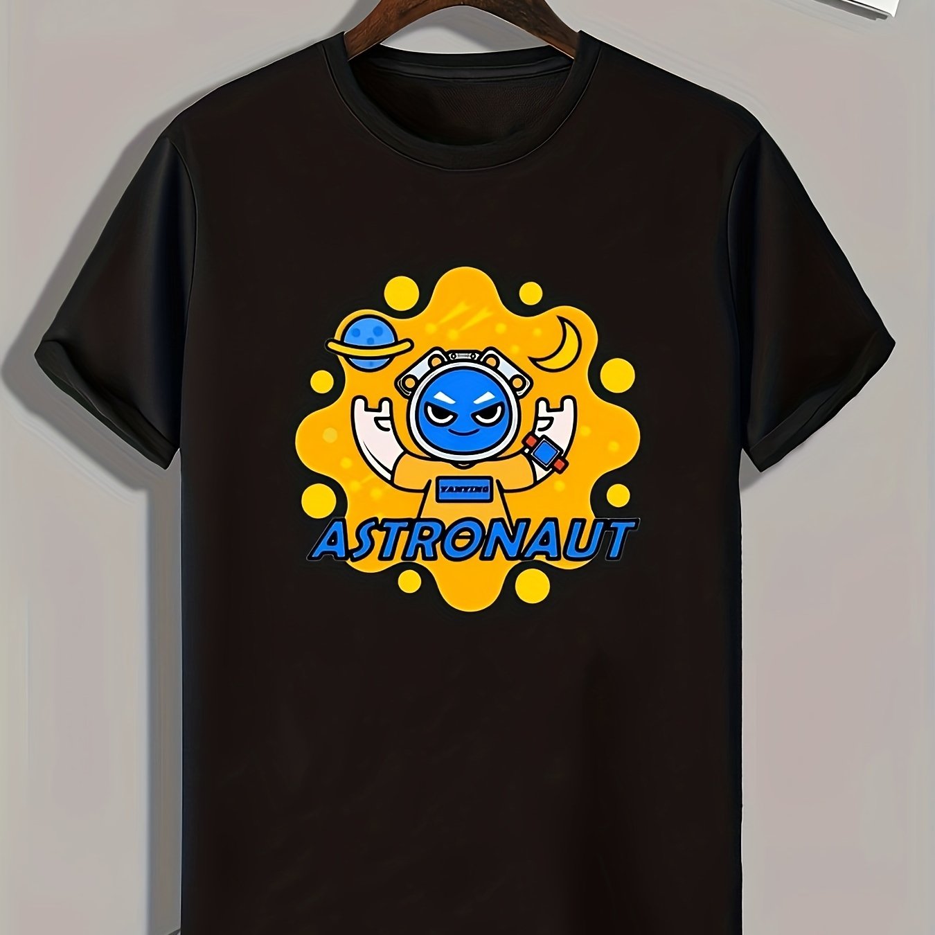 Astronaut Print Men's Graphic T-shirt Casual Comfy Tees