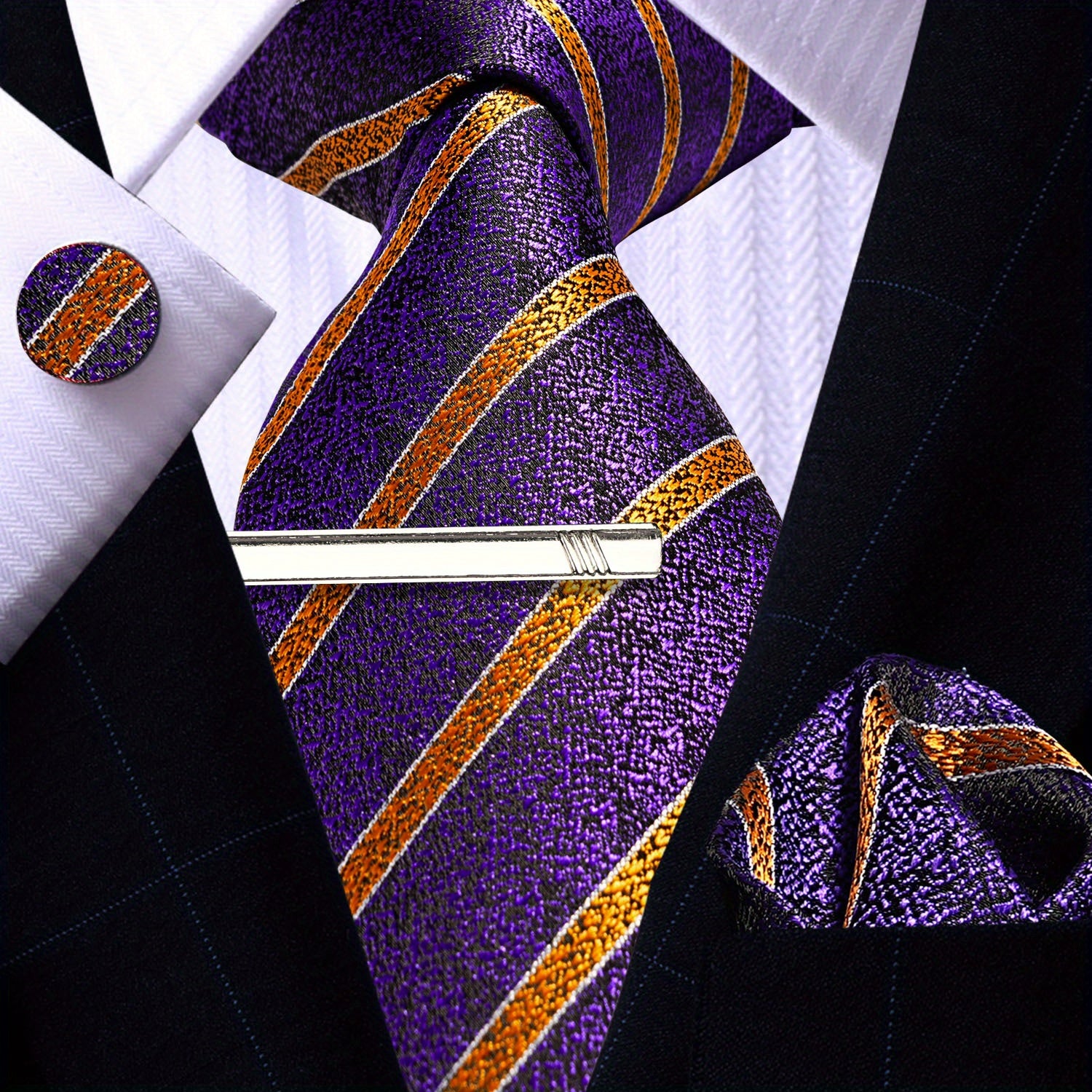 Men's KerFado 8 Classic Striped Paisley Tie Set
