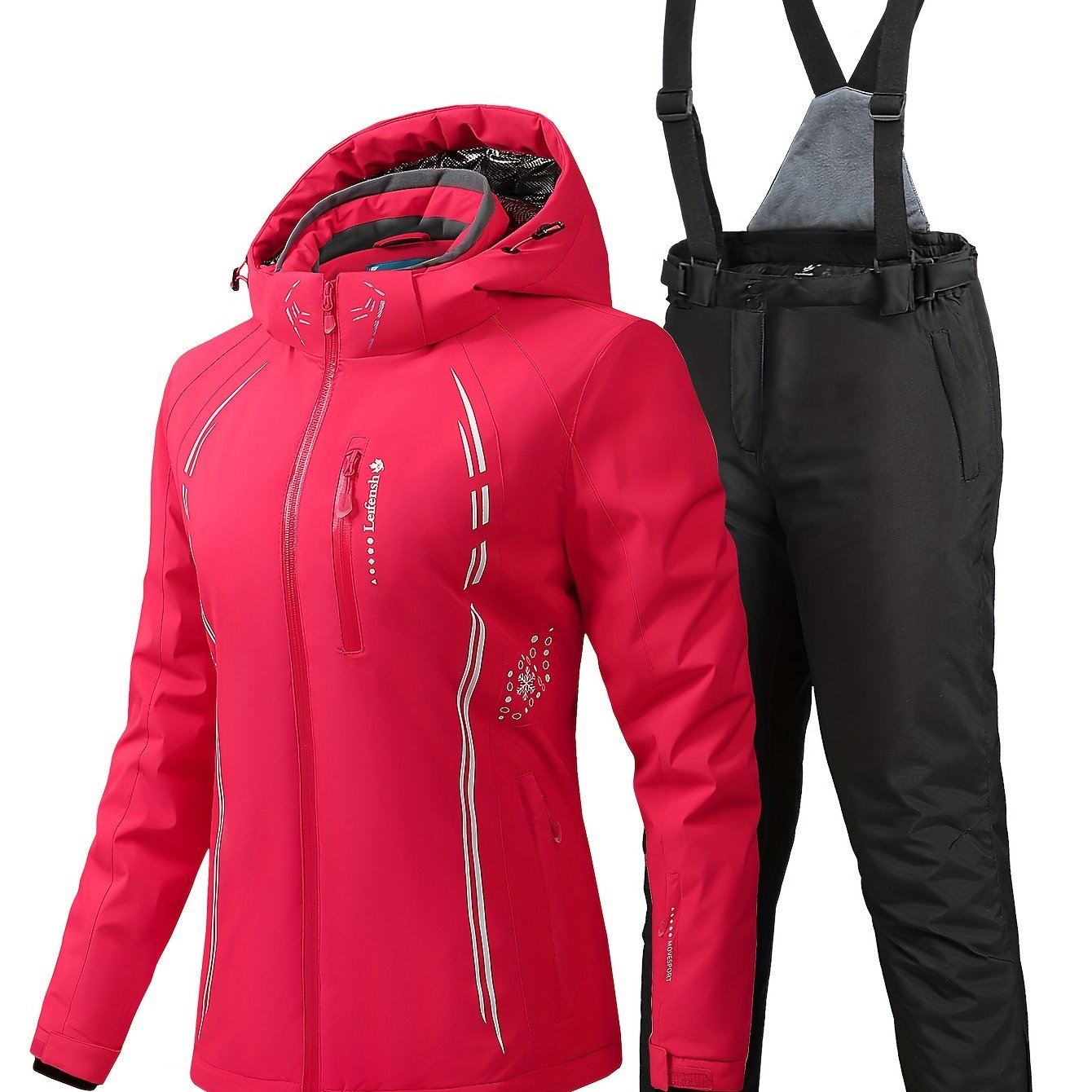 Women's Windproof Ski Set Hooded Jacket & Trouser Activewear