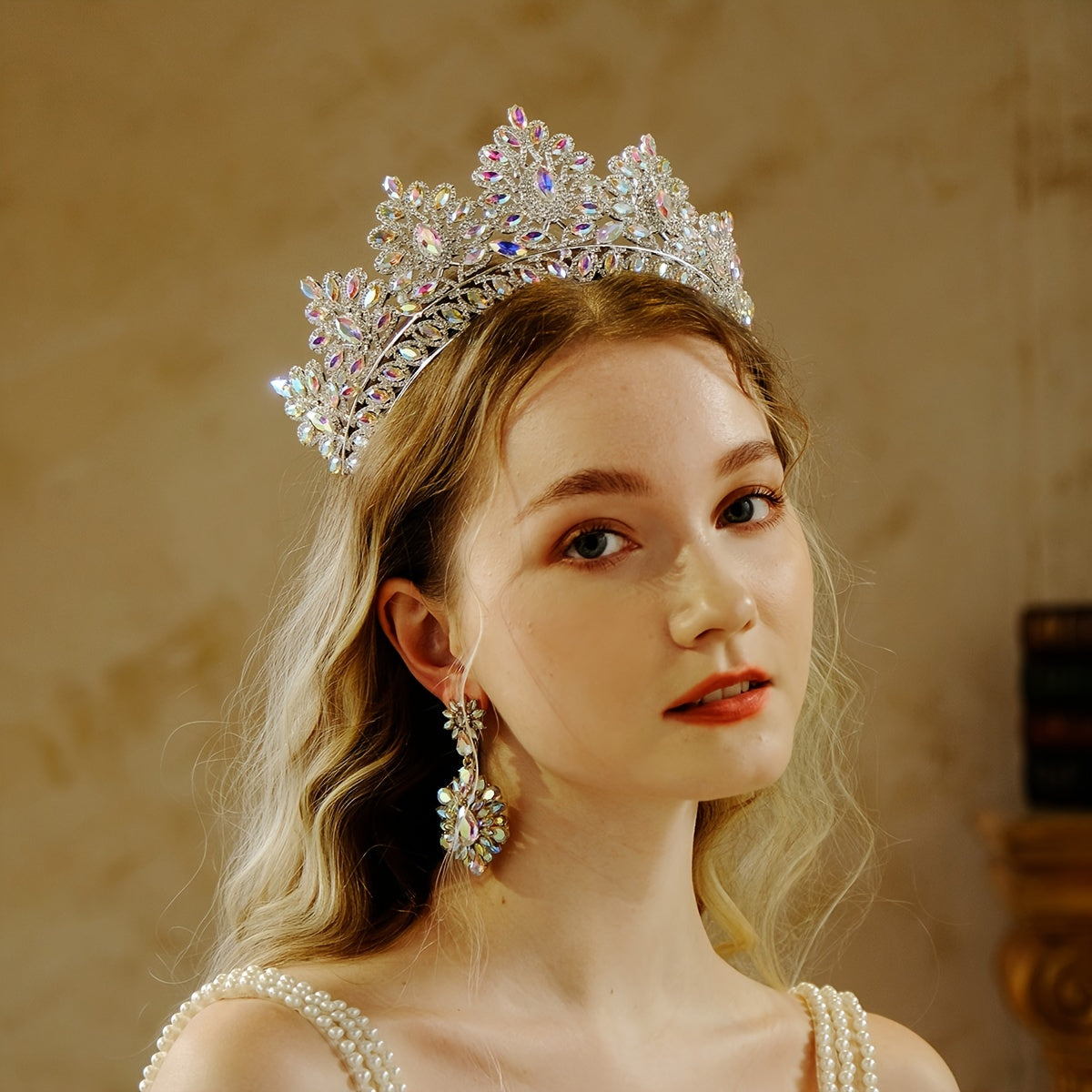 Rhinestone Princess Crown Tiara Head Accessory for Prom Bridal Party