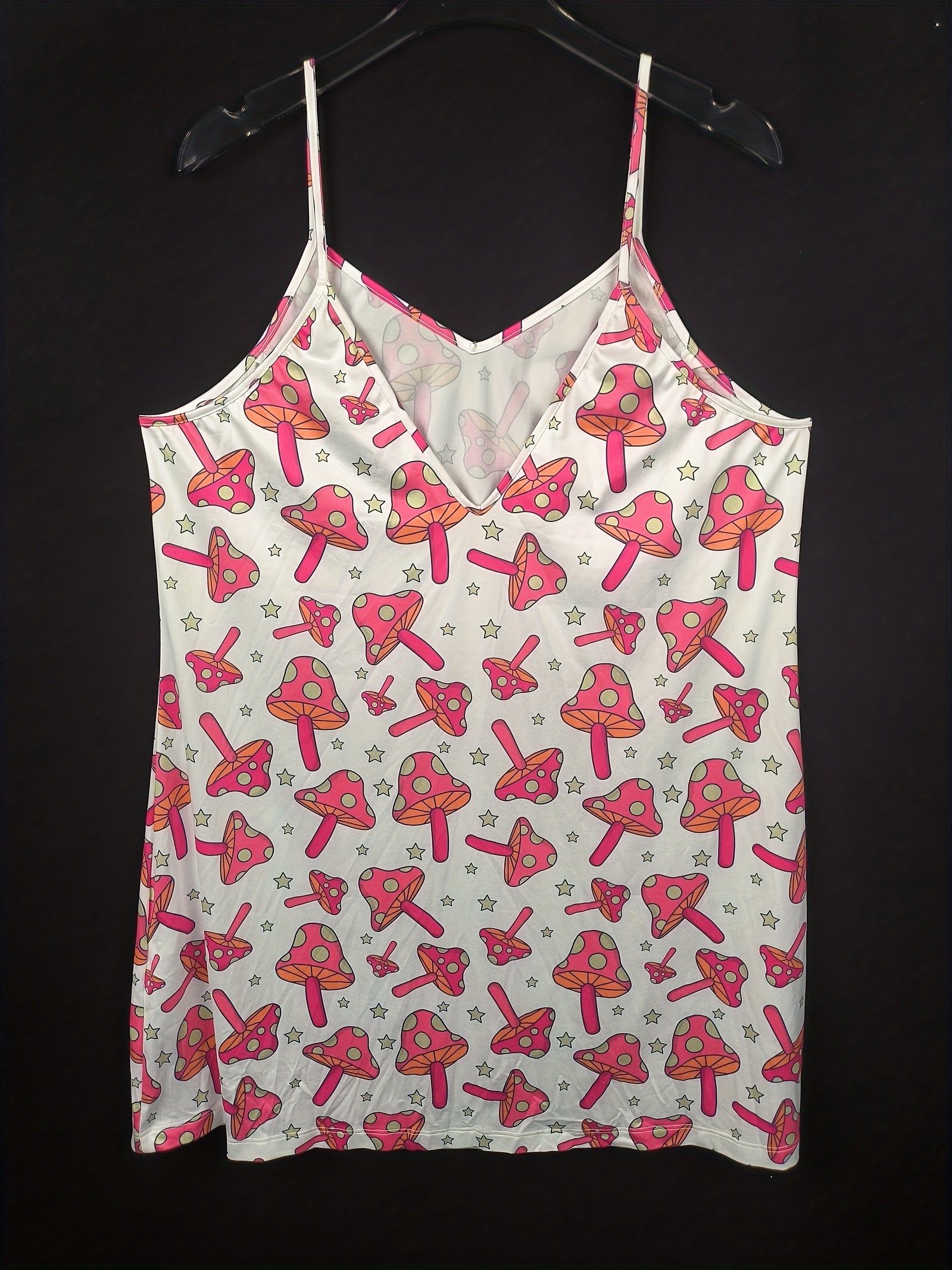 Mushroom & Star Print V Neck Cami Nightdress