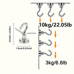 10pcs Strong Magnetic Hooks 11 34KG Heavy Duty For Hanging Grill Kitchen Fridge