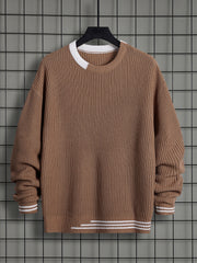 Men's Knitted Sweater Warm High Stretch Pullover for Fall Winter