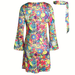Hippie Printed Costume for Halloween Disco Party