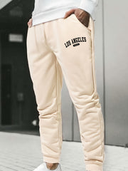 Men's LA Print Drawstring Sweatpants Elastic Waist Active Joggers