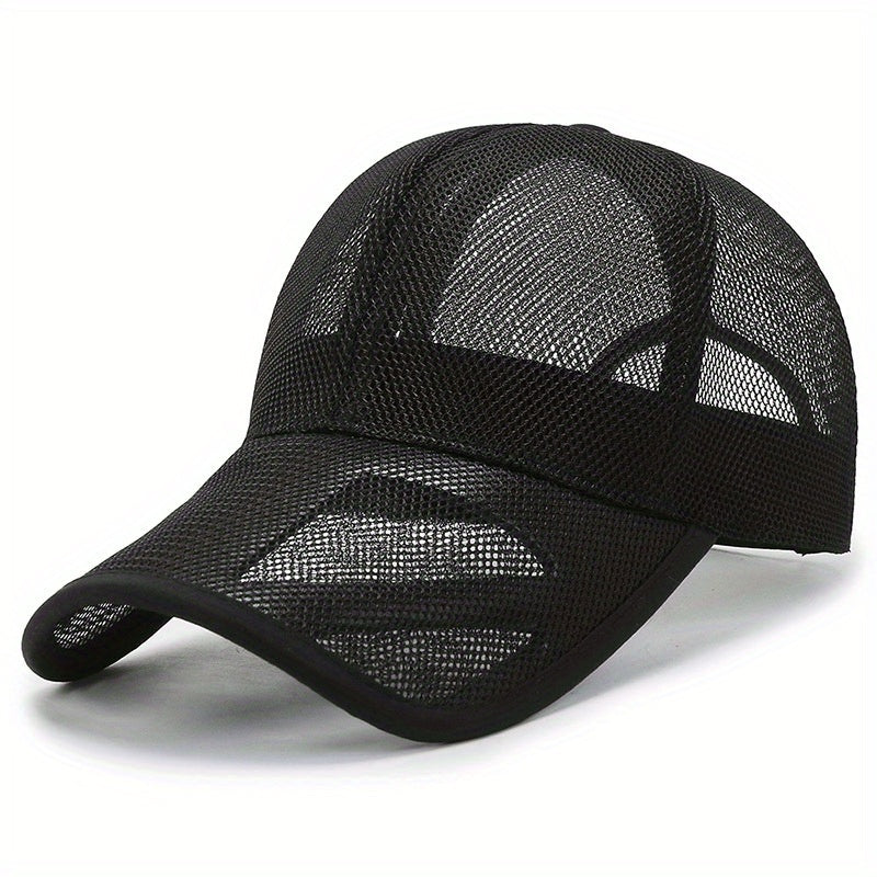 Hollow Out Brim Baseball Cap Summer Mesh Visor Cap for Hiking