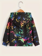 Boy's Splash Ink Print Hoodie Pullover Sweatshirt