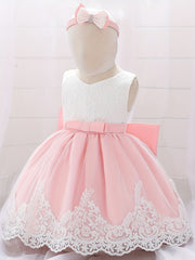Bowknot Sleeveless Lace Princess Dress for Babies Toddlers