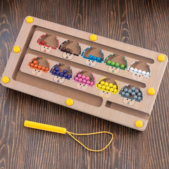 Mushroom Magnetic Bead Maze Wooden Toy for Kids 3+