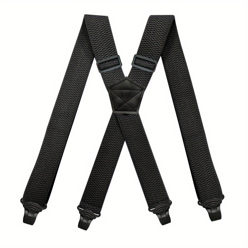 Men's Adjustable Elastic Suspenders For Trousers Braces with 4 Clips