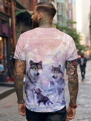 Men's 3D Dog Print T shirt Casual Comfy Crew Neck Tee