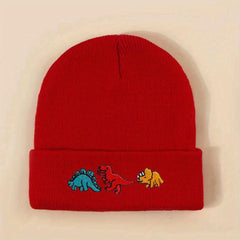 Kids' Windproof Dino Beanie Hat with Ear Protection
