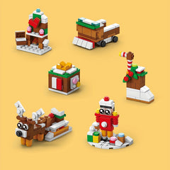 6-in-1 Christmas Gingerbread House Model Building Block Toys