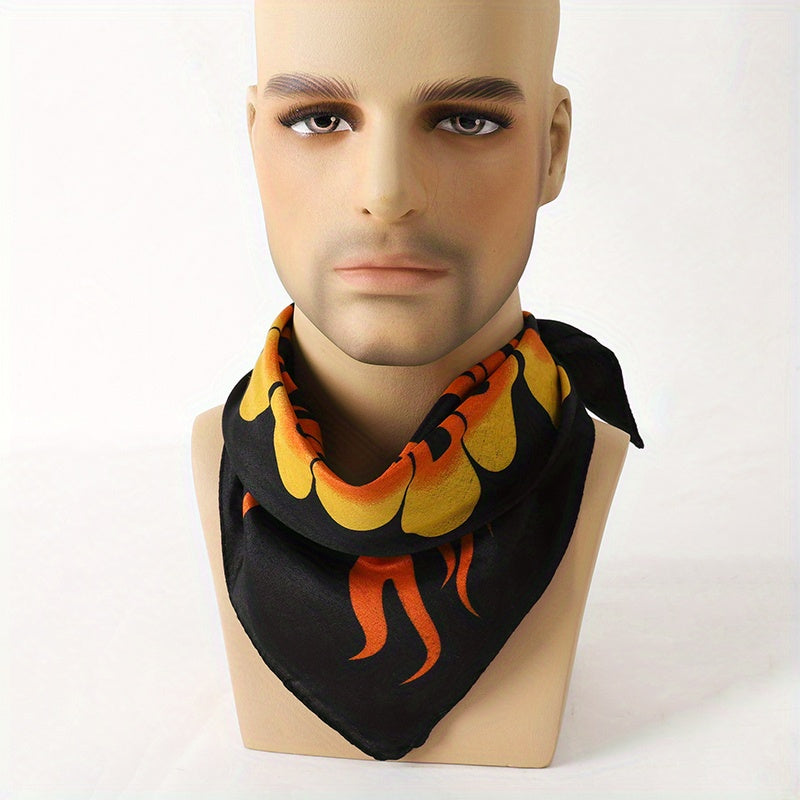 Flame Pattern Men's Square Scarf