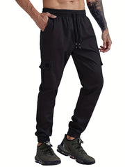 Classic Cargo Pants Men's Loose Fit Drawstring Joggers for Autumn Winter
