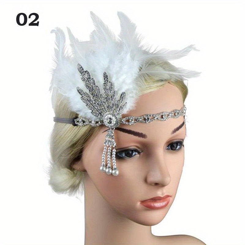 Vintage Feather Headband Stage Show Masquerade Headwear