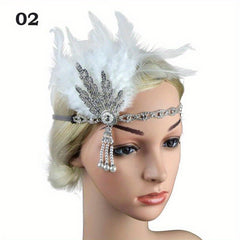 Vintage Feather Headband Stage Show Masquerade Headwear