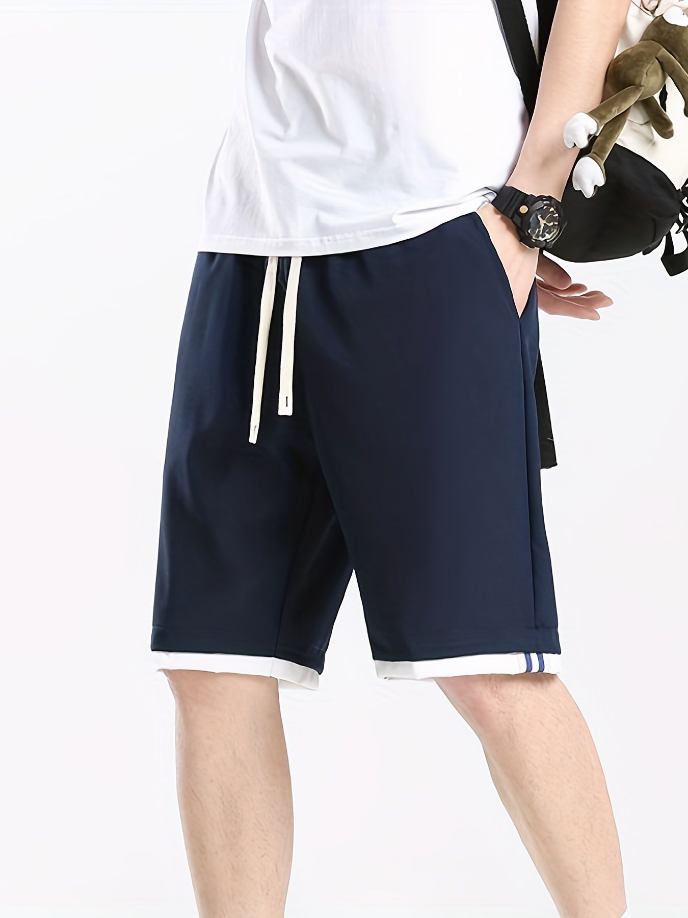 Men's Stretch Waist Drawstring Shorts with Pockets