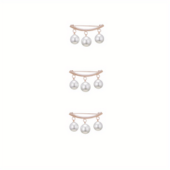 3pcs Pearl Fixed Buckle Scarf Cardigan Clips Dress Brooches