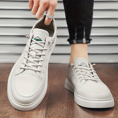 Men's Lace-up Sneakers PU Leather Skate Shoes with Traction