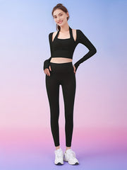 High Waist Cross Waist Back Seamless Leggings