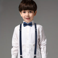 Kids Suspenders Bow Tie Set Y Back Adjustable with 3 Clips