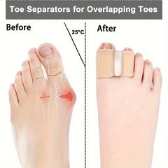 Gel Fiber Toe Corrector for Hallux Valgus, Double Holes, Toe Cover, Night Use