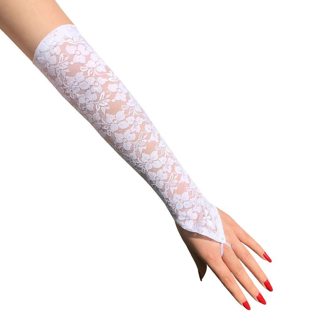 Lace Fingerless Gloves Elbow Length Long Cosplay 20s Accessories