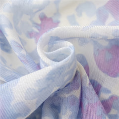 Light Purple Floral Scarf Shawl Breathable Tassel Warm Neck Scarf