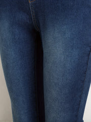 Dark Mid Stretch Flared Jeans Bootcut
