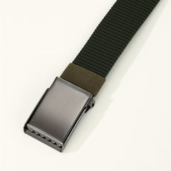Green Automatic Buckle Knitting Casual Belt For Men
